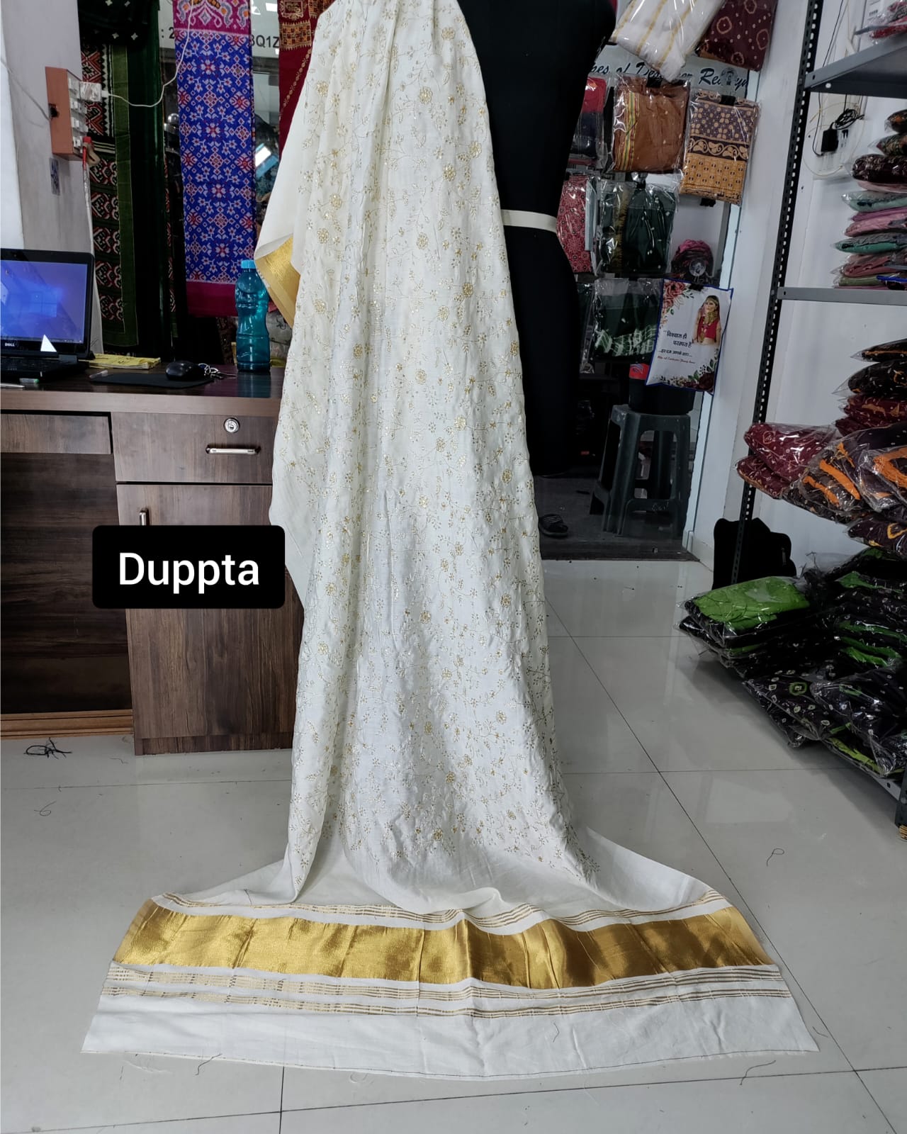 Lagadi Patta Work Chandery Silk Designer Dupatta Wholesale Online